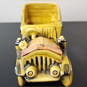 Yellow Ceramic Vintage Truck Planter - Decorative Home Accent